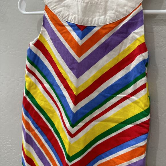Little Bird by Jools Oliver Retro Rainbow Stripe Collar Dress - Picture 5 of 8